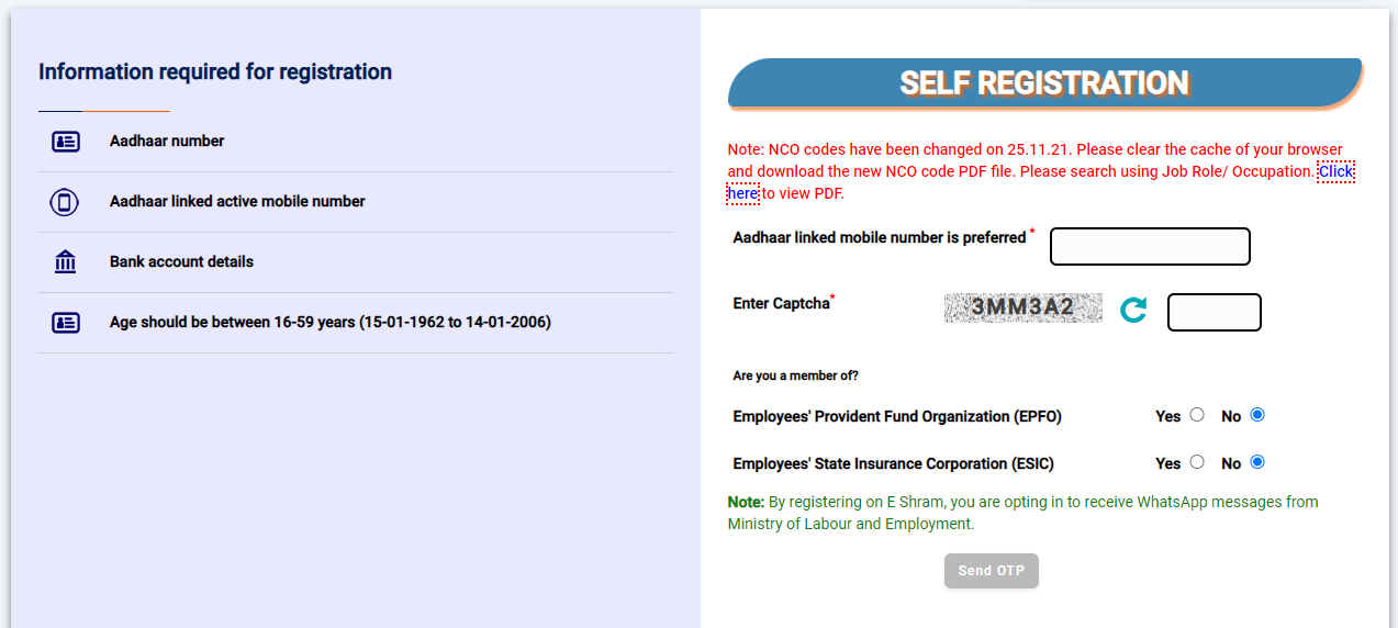 How to apply for e-shram